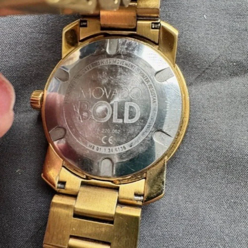 Movado Bold Yellow Gold Ion Stainless Steel Men's Watch 3600665